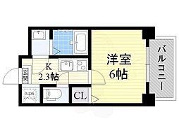 GrandPacific清水丘 1Kの間取図画像
