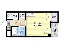 ナニワ3番館 ワンルームの間取図画像