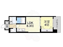 スプランディッドあびこ駅前 1LDKの間取図画像
