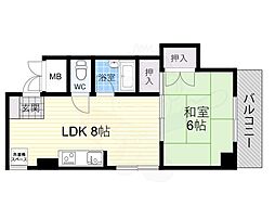 シティハイツ玉出 1LDKの間取図画像