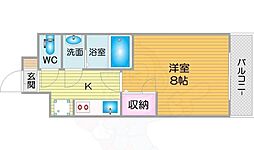 AXIS天神ノ森 1Kの間取図画像