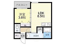 WIN玉出2 1LDKの間取図画像