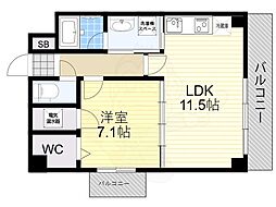 グレース帝塚山 1LDKの間取図画像