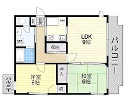 アーデント北加賀屋 2LDKの間取図画像