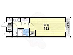 ビバリーヒルズ玉出西 1Kの間取図画像