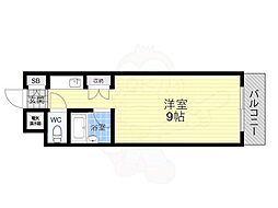 ビバリーヒルズ玉出西 1Kの間取図画像