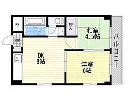 グラシオコハマ 2DKの間取図画像