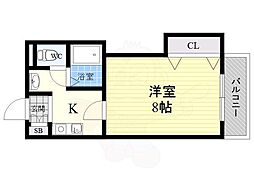 Ncourt東紛浜 1Kの間取図画像