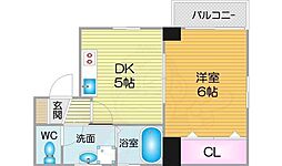 プラヤ住之江 1DKの間取図画像