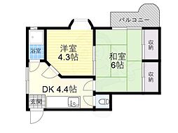 キャピタル住之江公園 2DKの間取図画像