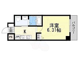グランパシフィック聖天坂 1Kの間取図画像