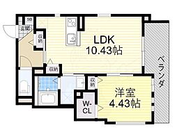 仮称)住之江区浜口西1目共同住宅 1LDKの間取図画像