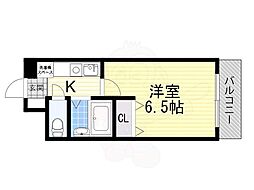 ウィンヒルズ難波南 1Kの間取図画像