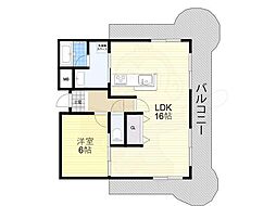 アネックス六兵衛 1LDKの間取図画像