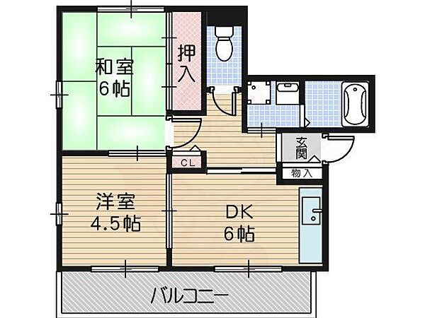 アルラ武庫川 ｜兵庫県尼崎市大庄西町１丁目(賃貸アパート2DK・2階・44.00㎡)の写真 その2