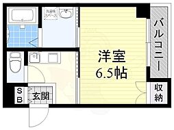 カーサラルーチェ 1Kの間取図画像