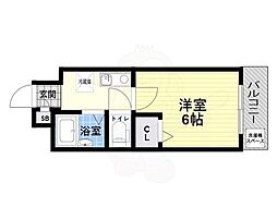 プラウデスト 1Kの間取図画像