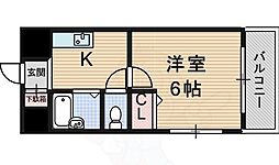 ローズコーポ阪神尼崎 1Kの間取図画像