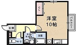 クレール 1Kの間取図画像