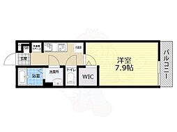 オーク出屋敷 1Kの間取図画像