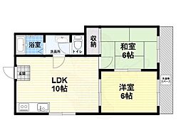 リッチモンド尼崎 2LDKの間取図画像