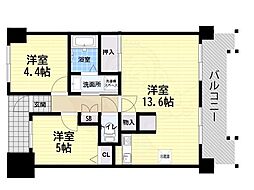 ファミール武庫川東 2LDKの間取図画像