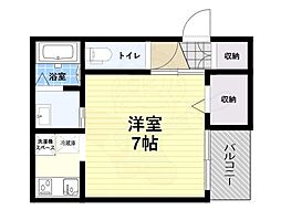 カーサ出屋敷駅前 1Kの間取図画像
