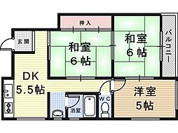 濱マンションエル 3DKの間取図画像