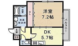 プロスパー尼崎 1DKの間取図画像