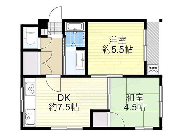 メリファマンション ｜大阪府堺市堺区南三国ヶ丘町１丁(賃貸マンション2DK・3階・35.00㎡)の写真 その2