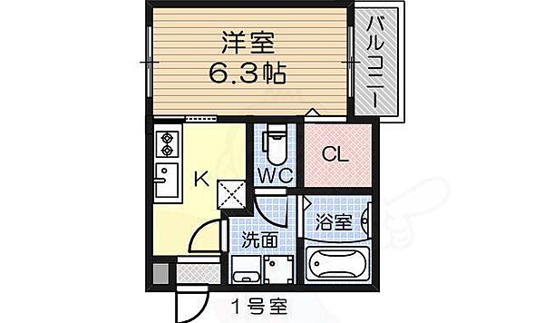 グランビア海山町 ｜大阪府堺市堺区海山町１丁(賃貸アパート1K・2階・25.27㎡)の写真 その2