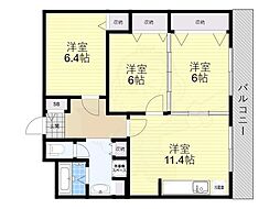サンポートハイム堺 3LDKの間取図画像