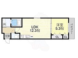 南海線 湊駅 徒歩4分の賃貸アパート 2階1LDKの間取り