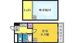 アミューズ堺 1Kの間取図画像