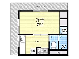 メゾン住吉 1Kの間取図画像