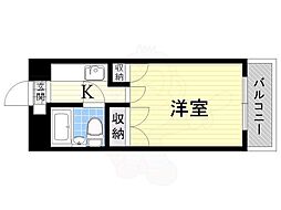 プレアール中之町 1Kの間取図画像