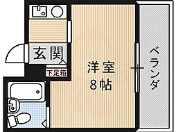 アメニティ白鷺 1Kの間取図画像