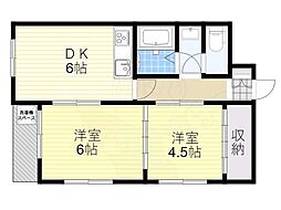 グレースサカイ 2DKの間取図画像