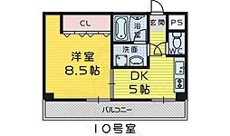 パーク大浜 1DKの間取図画像