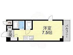 ひまわりハイツ ワンルームの間取図画像