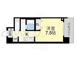 スプランディッド堺東DUE 1Kの間取図画像