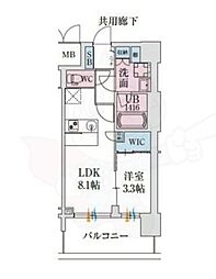 スプランディッド堺東DUE 1LDKの間取図画像