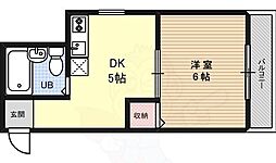 ベルポート堺 1DKの間取図画像