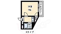 セブンロード 1Kの間取図画像