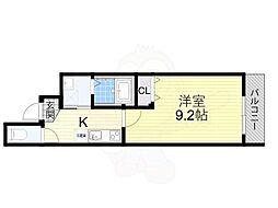 フジパレス湊1番館 1Kの間取図画像