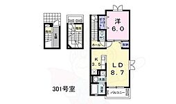 テオリア 1LDKの間取図画像