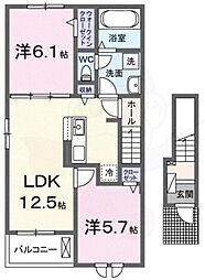 ゾーナ・ヴェルデ2番館 2LDKの間取図画像