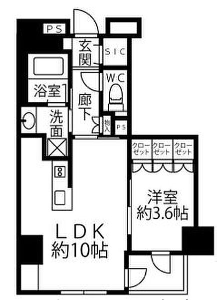 クリオラベルヴィ新富町 802｜東京都中央区新富２丁目(賃貸マンション1LDK・8階・35.46㎡)の写真 その2