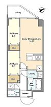 アルファコート亀戸2 101 ｜ 東京都江東区亀戸５丁目43-4（賃貸マンション2LDK・1階・40.06㎡） その2