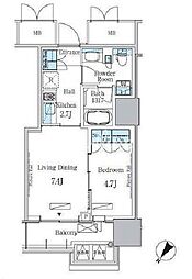 晴海フラッグ ポートビレッジ A棟（HARUMI FLAG） 8階1LDKの間取り